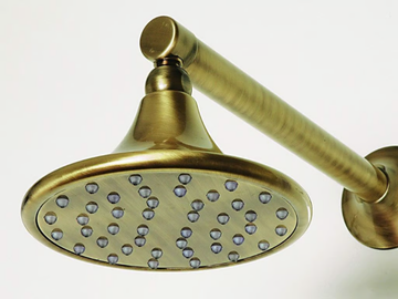 FORMAE - Vintage style wall-mounted brass overhead shower with arm with anti-lime system by Tender rain - view 2
